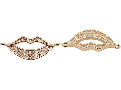 RODIO DORADO TERMINAL BOCA CIRCON BLANCO 25*10MM