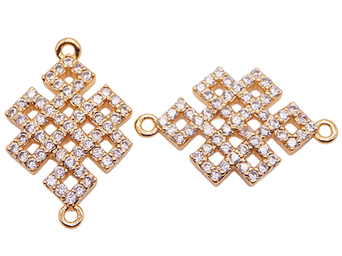 RODIO DORADO TERMINAL REJILLA CIRCON BLANCO 23*15MM