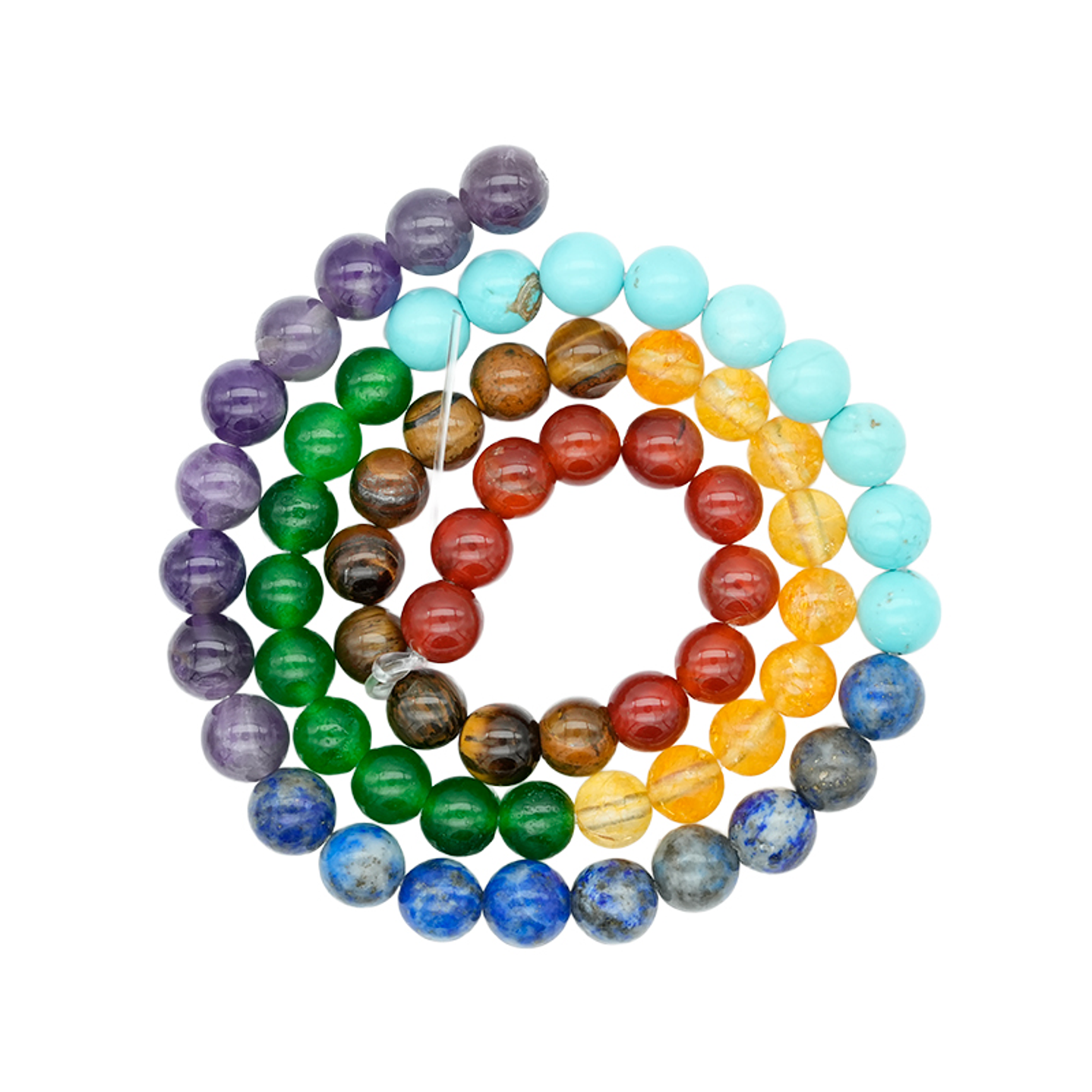 PIEDRA NATURAL LISA # 6MM 7 CHAKRAS # 1 X 63 UND APROX  1