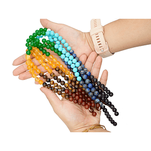 PIEDRA NATURAL LISA # 6MM 7 CHAKRAS # 1 X 63 UND APROX 