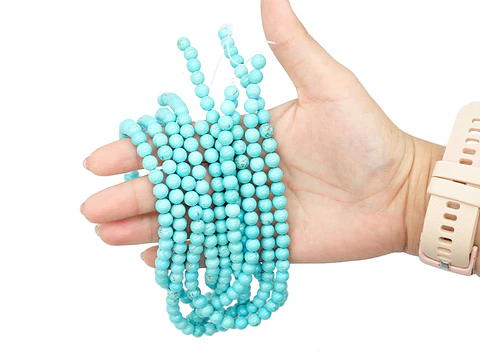 PIEDRA NATURAL LISA TURQUEZA # 6MM