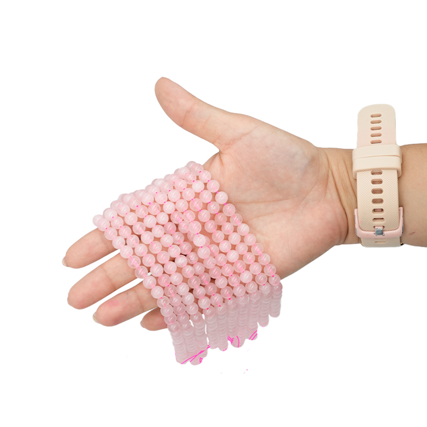 PIEDRA NATURAL LISA CUARZO # 6MM ROSADO 2