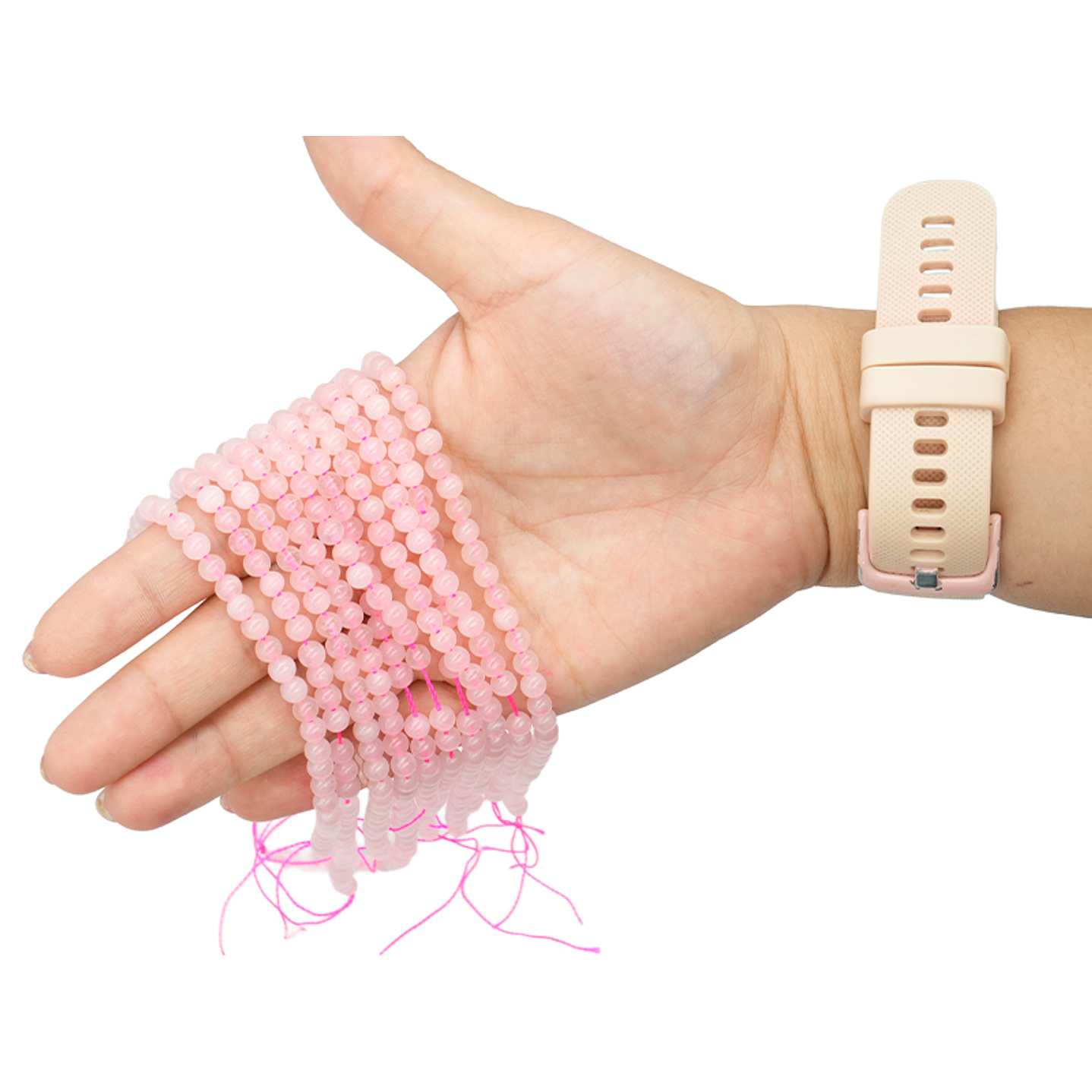 SARTA DE PIEDRA NATURAL LISA 4MM CUARZO ROSADO 2