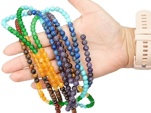 PIEDRA NATURAL LISA CHAKRAS (1) # 8MM