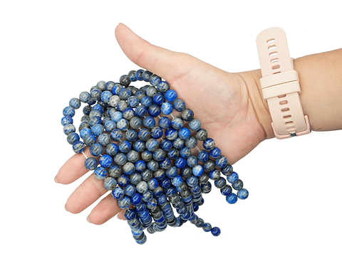 PIEDRA NATURAL LISA LAPIZ LASURI # 8MM