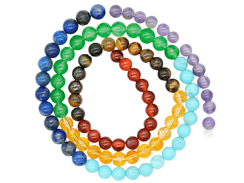 PIEDRA NATURAL LISA # 4MM 7 CHAKRAS # 1 