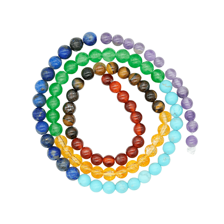 PIEDRA NATURAL LISA # 4MM 7 CHAKRAS # 1  1