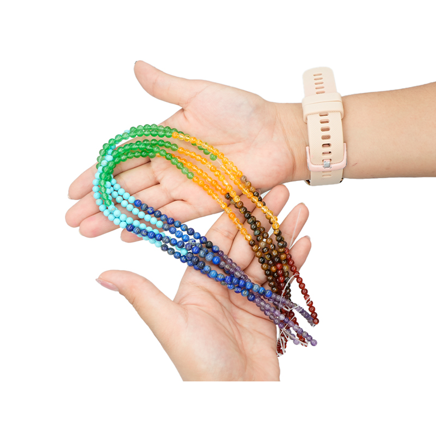 PIEDRA NATURAL LISA # 4MM 7 CHAKRAS # 1  2