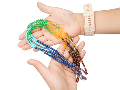 PIEDRA NATURAL LISA # 4MM 7 CHAKRAS # 1 