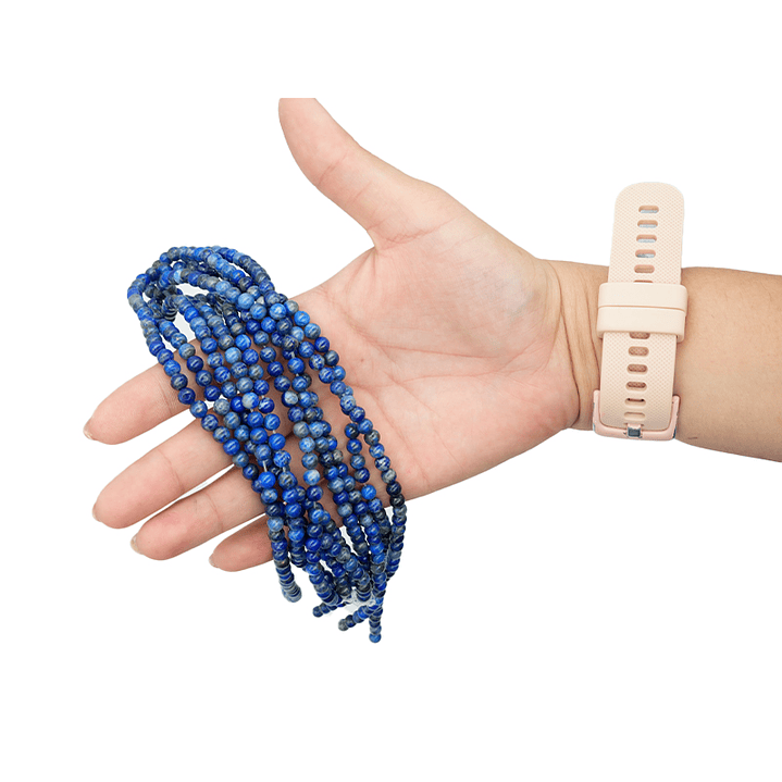 SARTA DE PIEDRA NATURAL LISA 4MM LAPIZLASULI  2