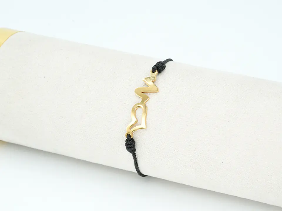 PULSERA DORADA ACERO CENTRO HILO 5318 2