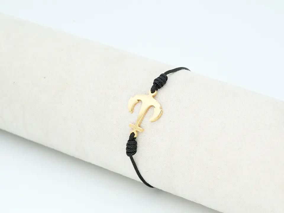 PULSERA DORADA ACERO CENTRO HILO 5318-14 2