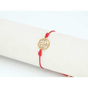 PULSERA DORADA ACERO CENTRO HILO 210