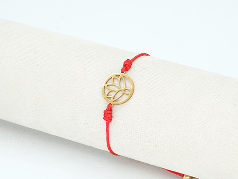 PULSERA DORADA ACERO CENTRO HILO 210