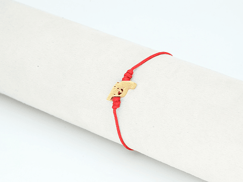 PULSERA DORADA ACERO CENTRO HILO 145