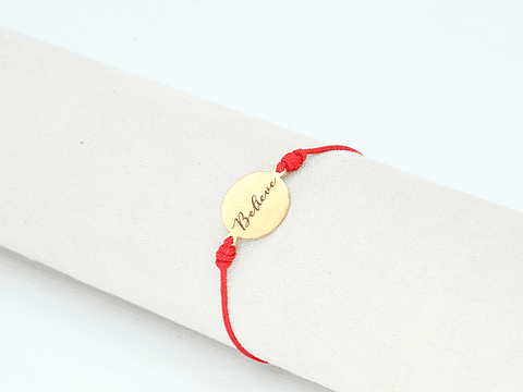 PULSERA DORADA ACERO CENTRO HILO 175