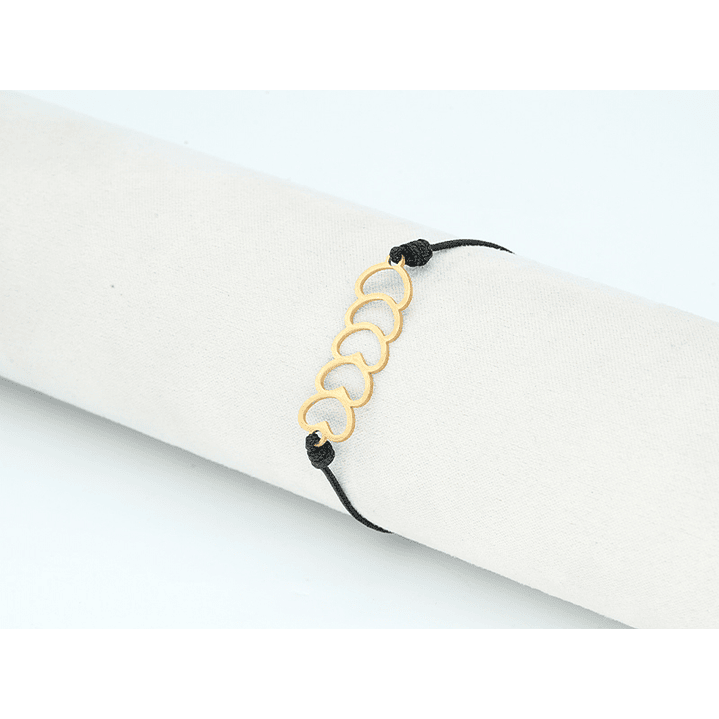 PULSERA DORADA ACERO CENTRO HILO 218 2