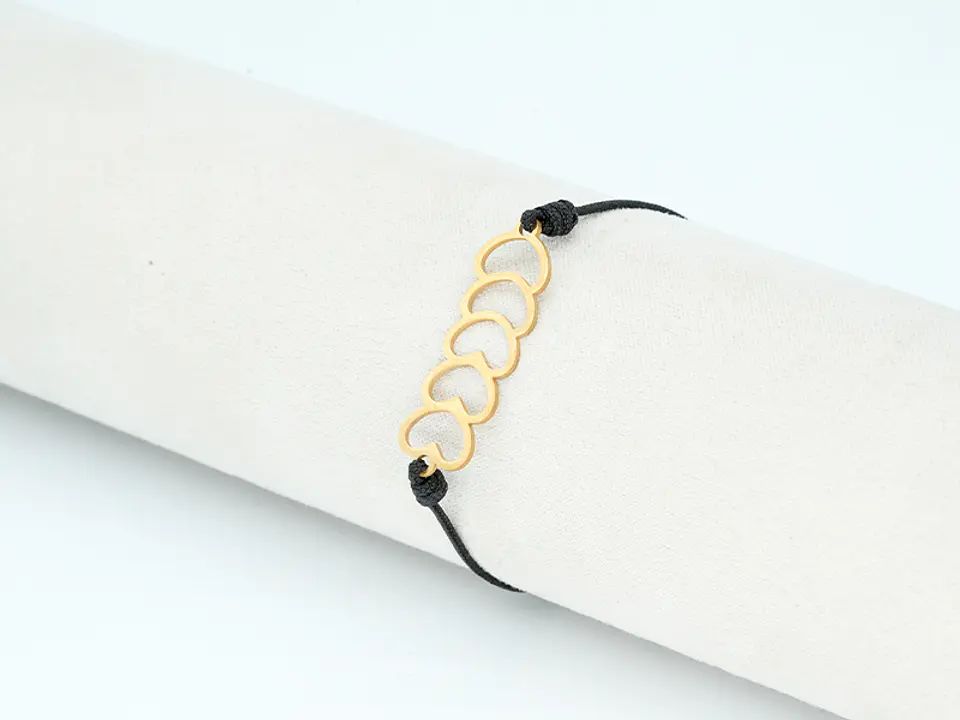 PULSERA DORADA ACERO CENTRO HILO 218 2