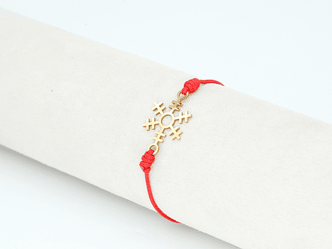 PULSERA DORADA ACERO CENTRO HILO 221