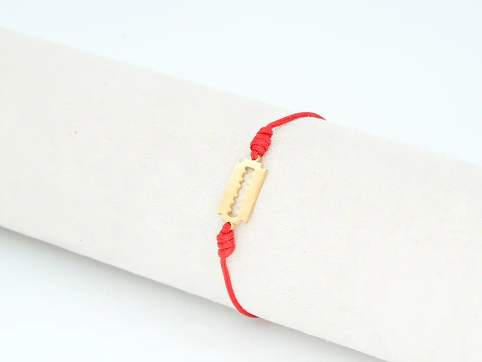 PULSERA DORADA ACERO CENTRO HILO 228 1