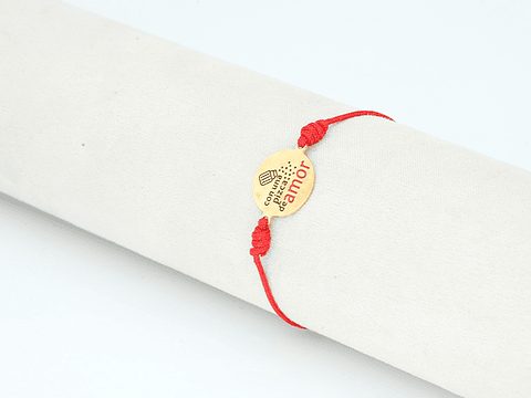 PULSERA DORADA ACERO CENTRO HILO 68