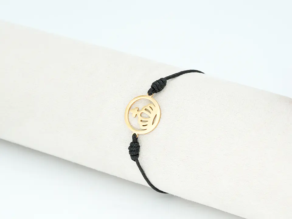 PULSERA DORADA ACERO CENTRO HILO 208 2