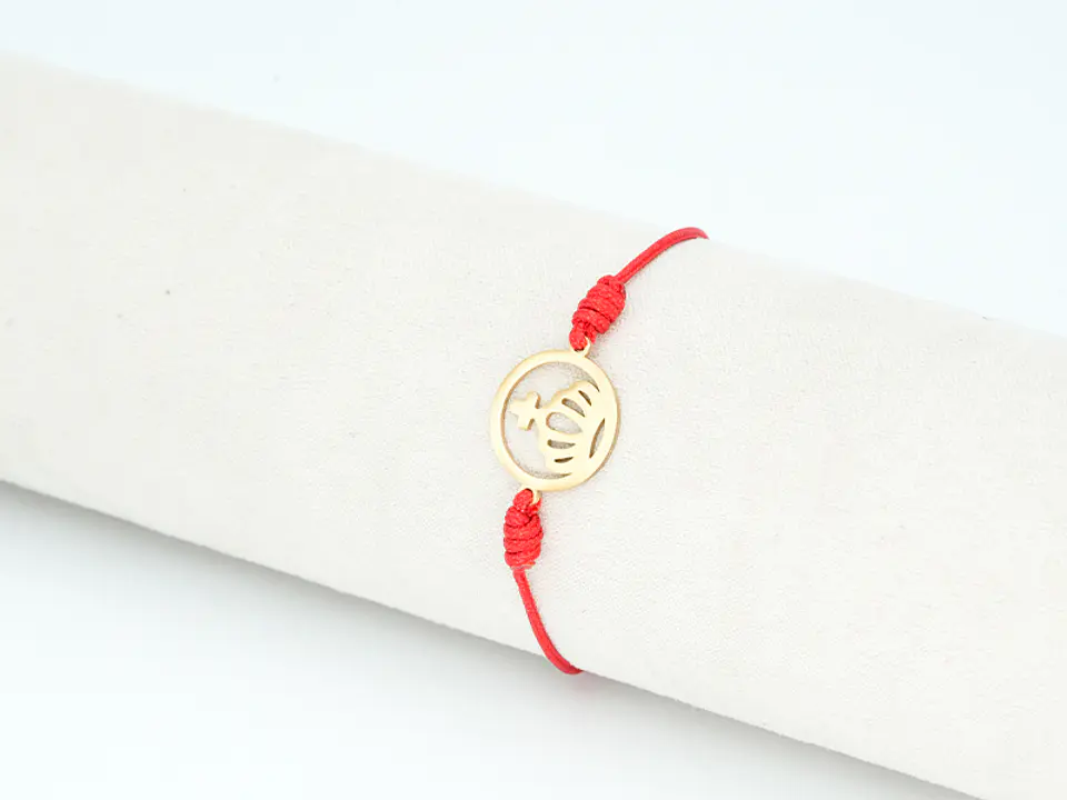PULSERA DORADA ACERO CENTRO HILO 208 1