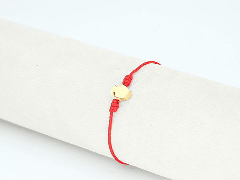 PULSERA DORADA ACERO CENTRO HILO 135