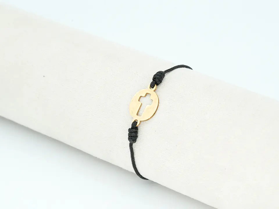PULSERA DORADA ACERO CENTRO HILO 214 2
