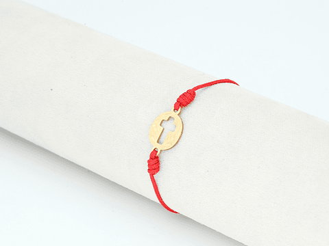 PULSERA DORADA ACERO CENTRO HILO 214