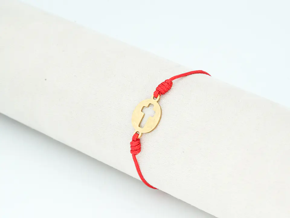 PULSERA DORADA ACERO CENTRO HILO 214 1