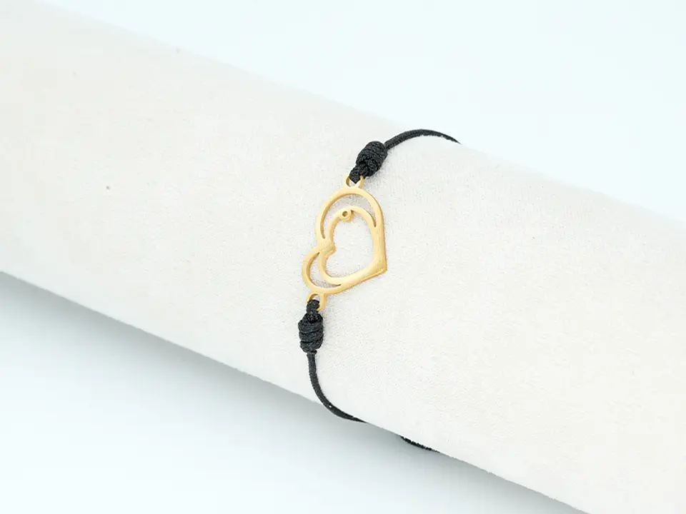 PULSERA DORADA ACERO CENTRO HILO 225 2