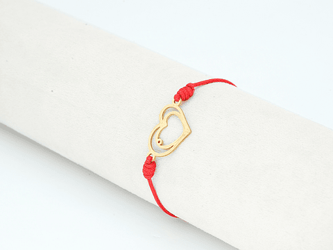 PULSERA DORADA ACERO CENTRO HILO 225