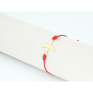 PULSERA DORADA ACERO CENTRO HILO 205