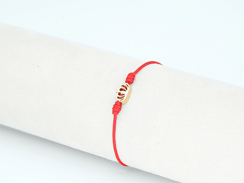 PULSERA DORADA ACERO CENTRO HILO 80