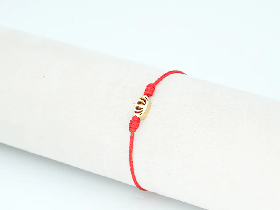 PULSERA DORADA ACERO CENTRO HILO 80 1