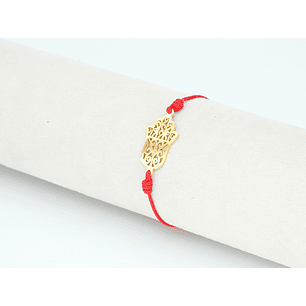 PULSERA DORADA ACERO CENTRO HILO 10