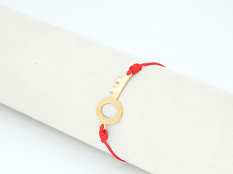 PULSERA DORADA ACERO CENTRO HILO 10