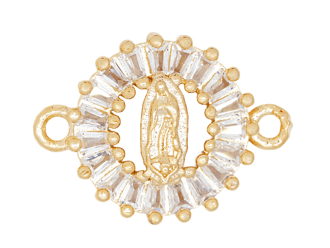 ORO LAMINADO 18K SEPARADOR GUADALUPE BORDE DIAMANTES 16*12MM