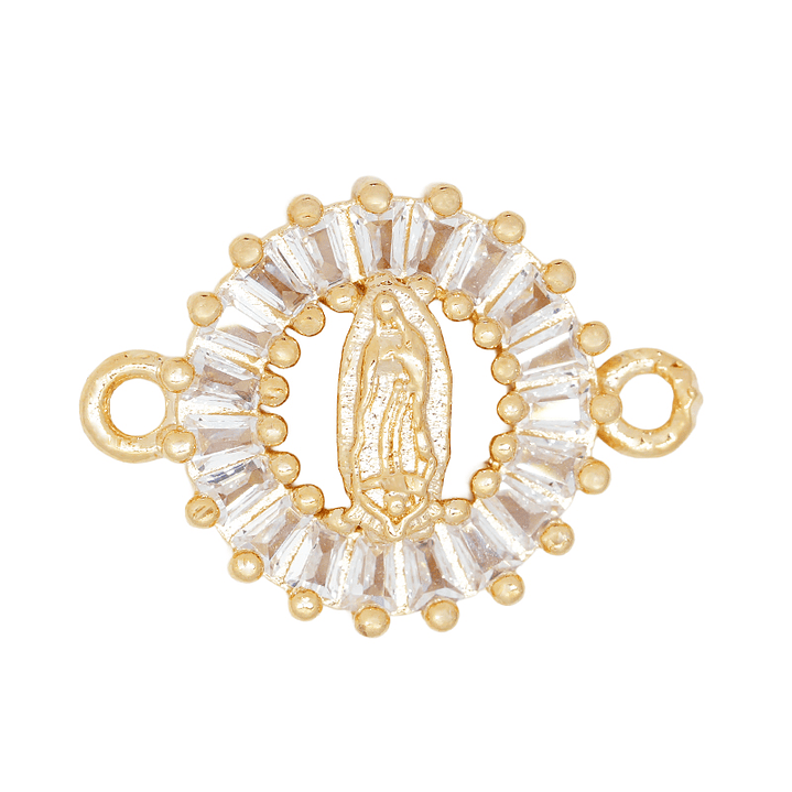 ORO LAMINADO 18K SEPARADOR GUADALUPE BORDE DIAMANTES 16*12MM 1