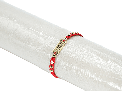 PULSERA ORO GOLFI HILO ROJO 753