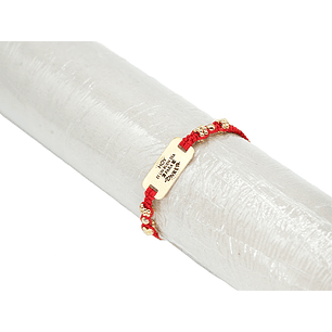 PULSERA ORO GOLFI HILO ROJO 595