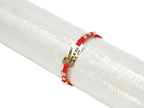 PULSERA ORO GOLFI HILO ROJO 625