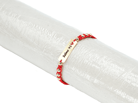 PULSERA ORO GOLFI HILO ROJO 743