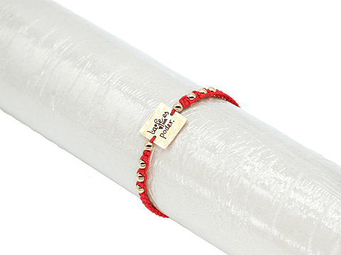 PULSERA ORO GOLFI HILO ROJO 827