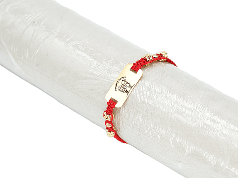 PULSERA ORO GOLFI HILO ROJO 624