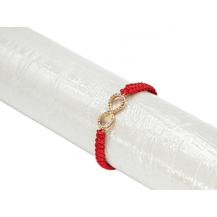 PULSERA SAMAK DORADA HILO ROJO 0134