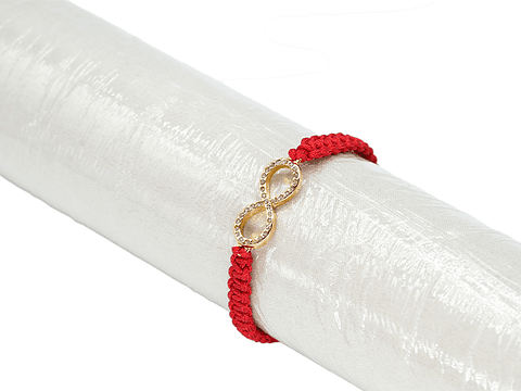 PULSERA SAMAK DORADA HILO ROJO 0134