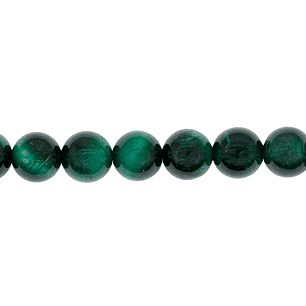 PIEDRA NATURAL LISA OJO DE TIGRE VERDE # 8MM