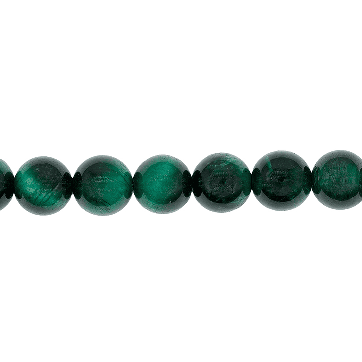 PIEDRA NATURAL LISA OJO DE TIGRE VERDE # 8MM 1